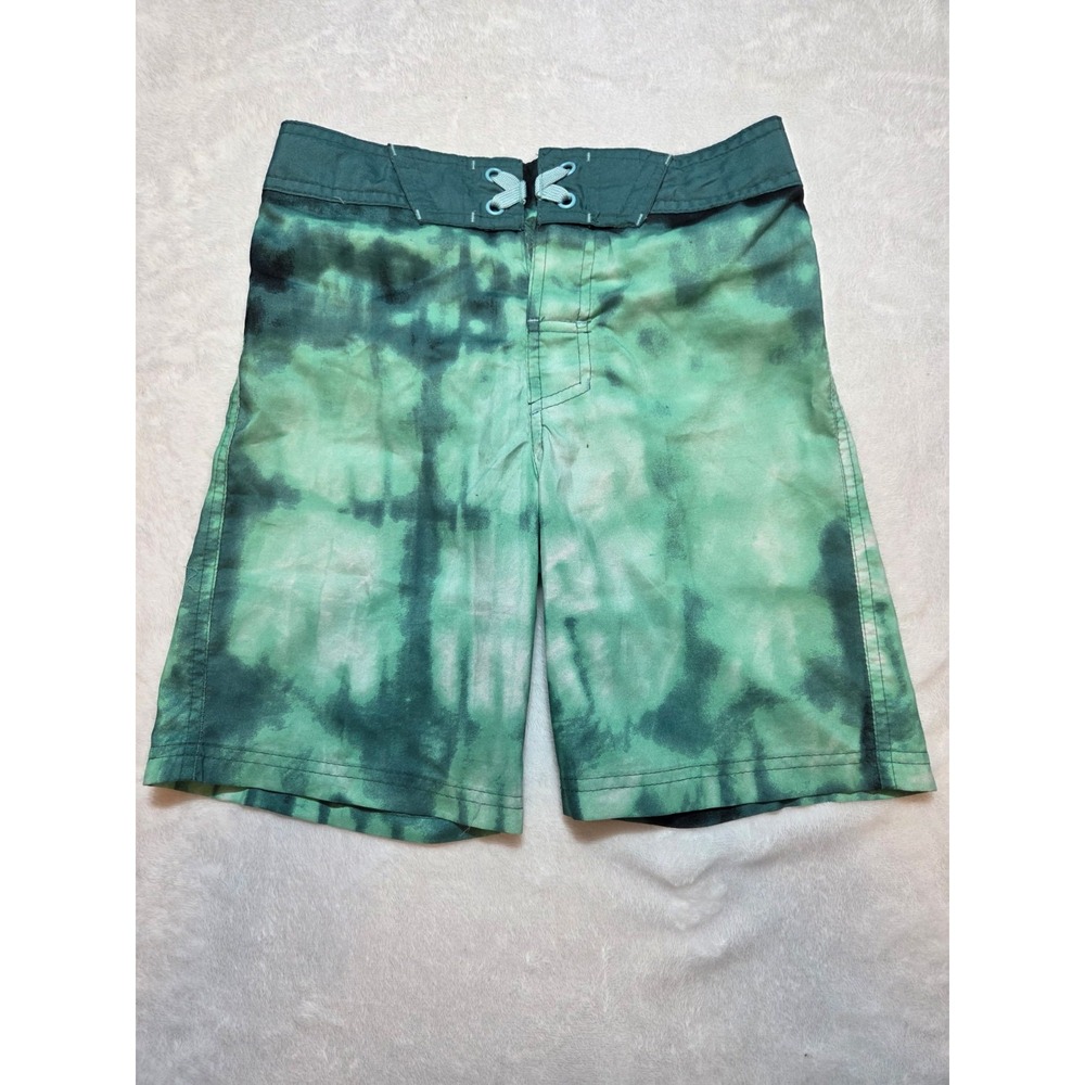 288. iXtreme Class Boys Green Tie Dye Board Shorts Swim Trunks Size 8